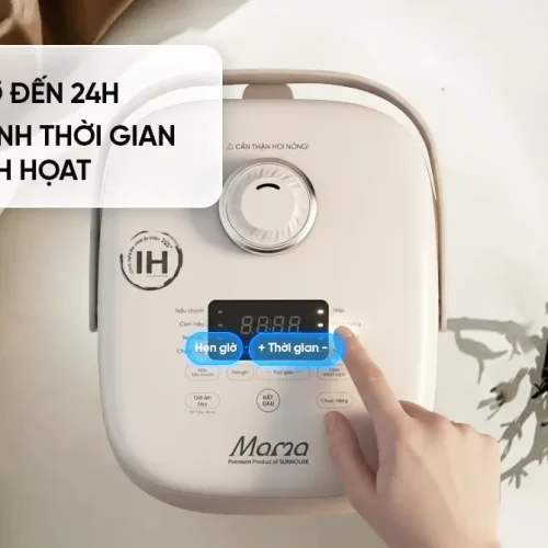 Nồi cơm điện cảm ứng SUNHOUSE SHD8857 với bảng điều khiển hẹn giờ nấu 24 giờ