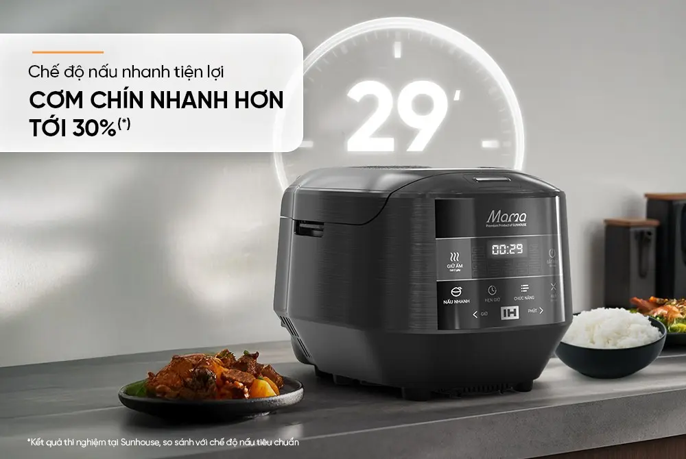 Nồi cơm điện SUNHOUSE SHD8858 - 1200W, 1.5 lít, Cảm ứng - Ảnh 11