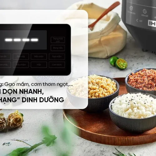 Nồi cơm điện SUNHOUSE SHD8858 với bảng điều khiển cảm ứng và 10 chức năng nấu
