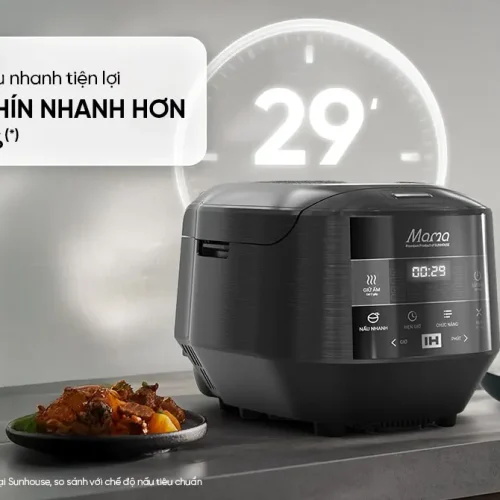 Nồi cơm điện SUNHOUSE SHD8858 với tính năng nấu cơm chín nhanh hơn