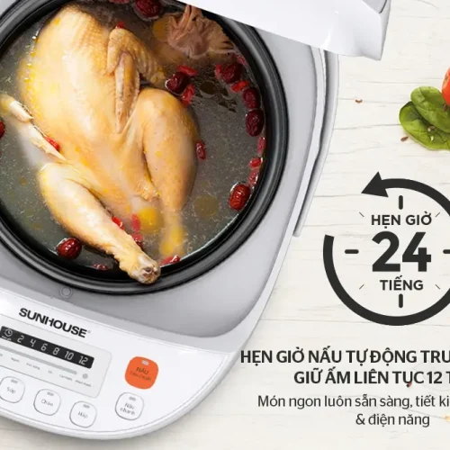 Nồi cơm điện SUNHOUSE SHD8906 hẹn giờ nấu tự động 24 tiếng