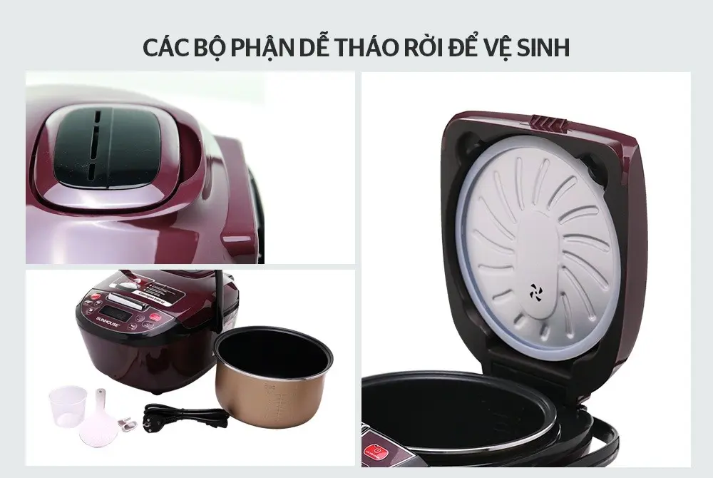 Nồi cơm điện SUNHOUSE SHD8909 - 700W, 1.8 lít - Ảnh 9