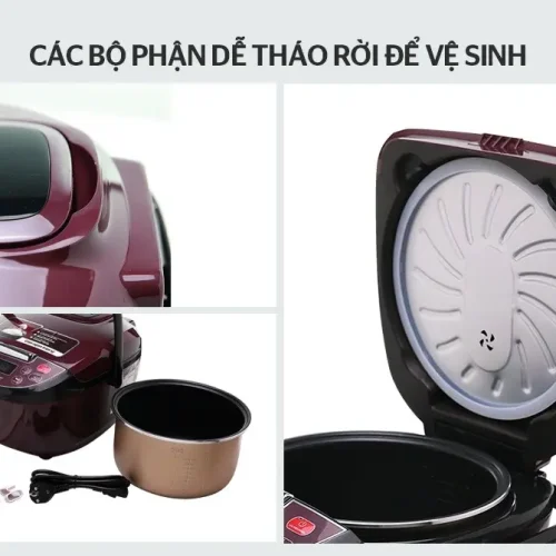 Các bộ phận tháo rời dễ vệ sinh của nồi cơm điện SUNHOUSE SHD8909