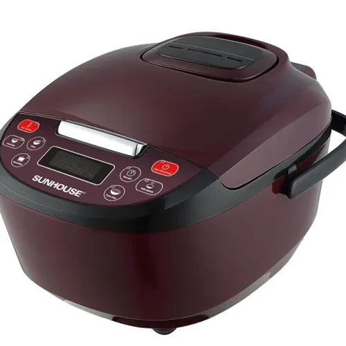 Nồi cơm điện SUNHOUSE SHD8909 1.8 lít màu đỏ đô, góc ba phần tư