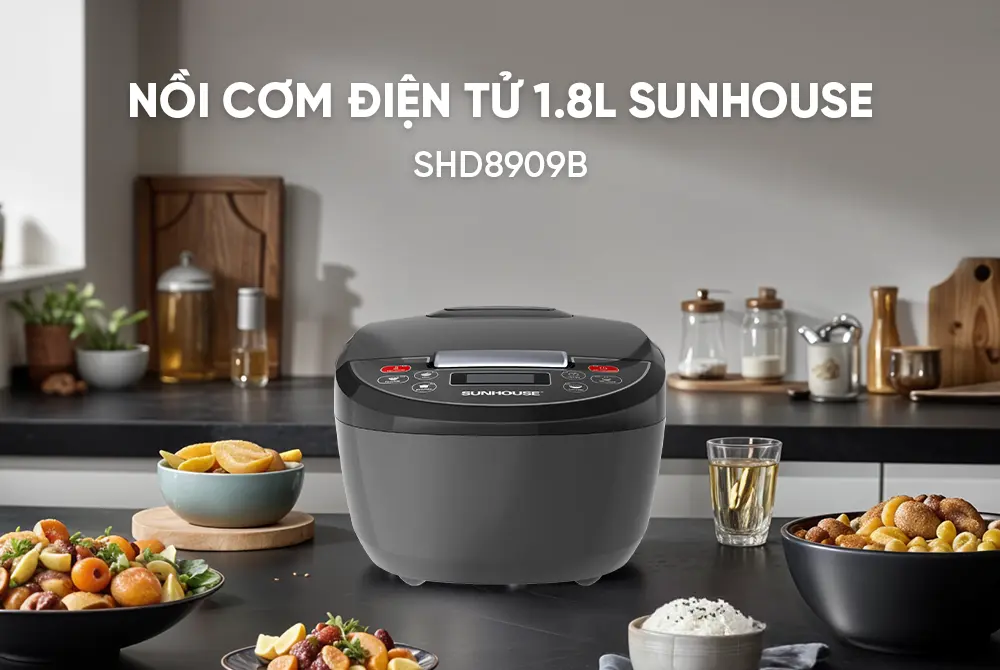 Nồi cơm điện SUNHOUSE SHD8909B - 700W, 1.8 lít - Ảnh 3