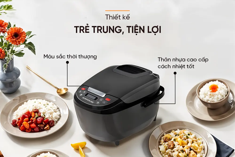 Nồi cơm điện SUNHOUSE SHD8909B - 700W, 1.8 lít - Ảnh 4