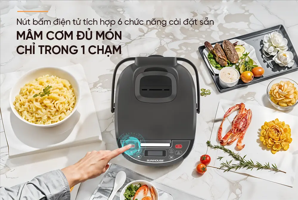 Nồi cơm điện SUNHOUSE SHD8909B - 700W, 1.8 lít - Ảnh 5