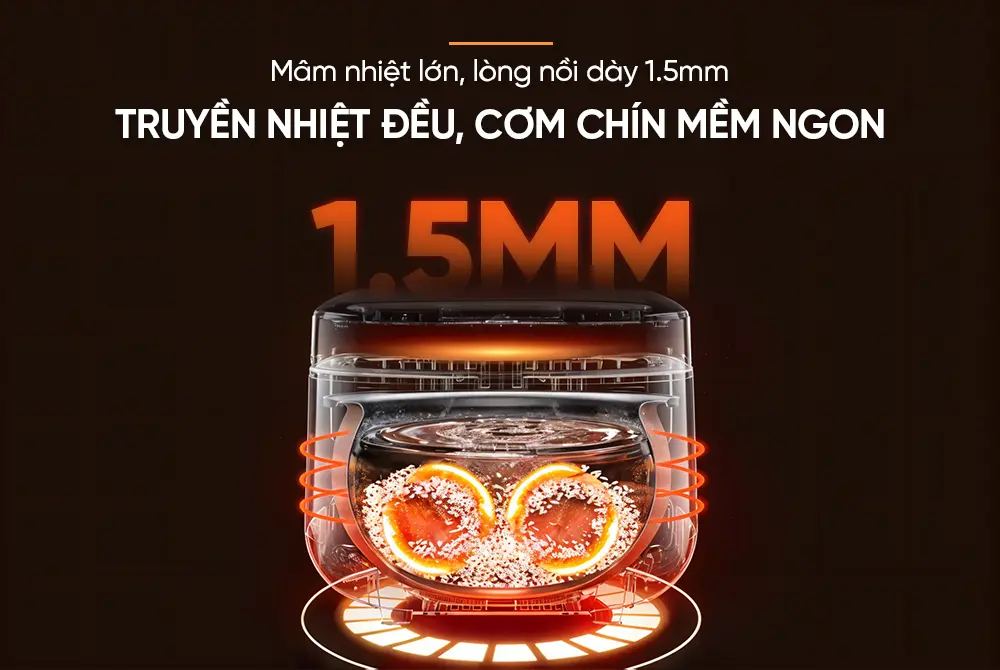 Nồi cơm điện SUNHOUSE SHD8909B - 700W, 1.8 lít - Ảnh 6