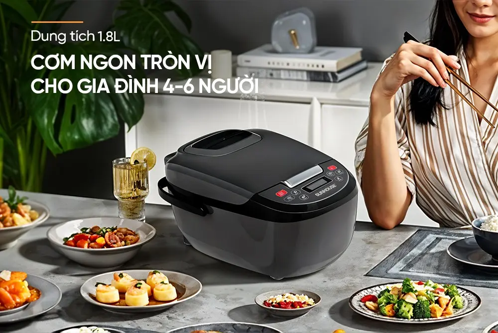 Nồi cơm điện SUNHOUSE SHD8909B - 700W, 1.8 lít - Ảnh 7