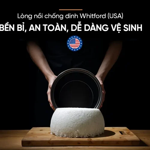 Lòng nồi chống dính Whitford USA của nồi cơm điện SUNHOUSE SHD8909B 1.8 lít