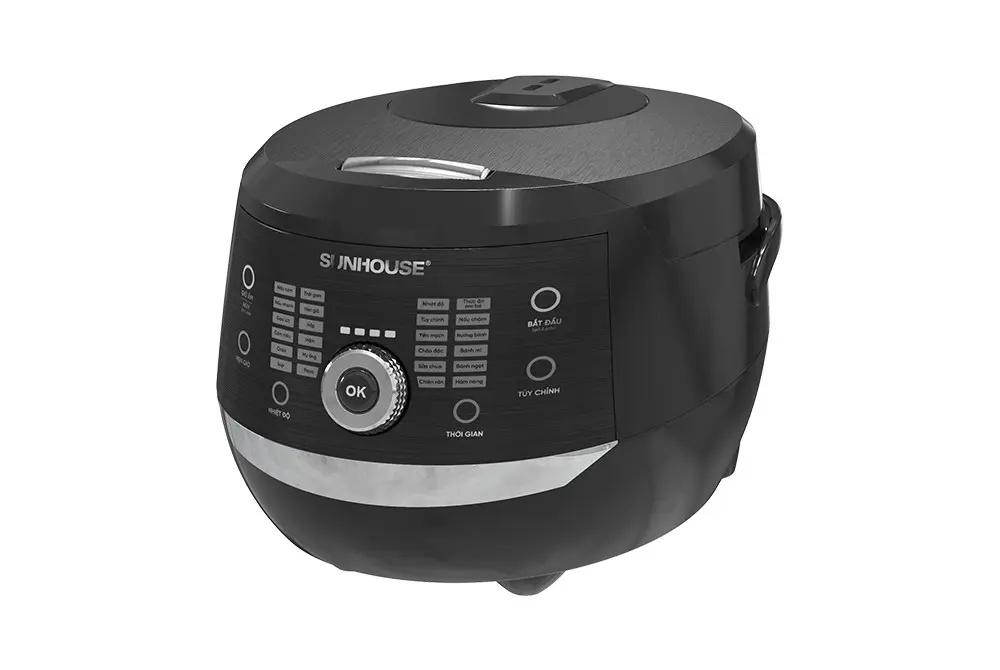 Nồi cơm điện tử SUNHOUSE SHD8911 màu đen nhìn góc chính diện