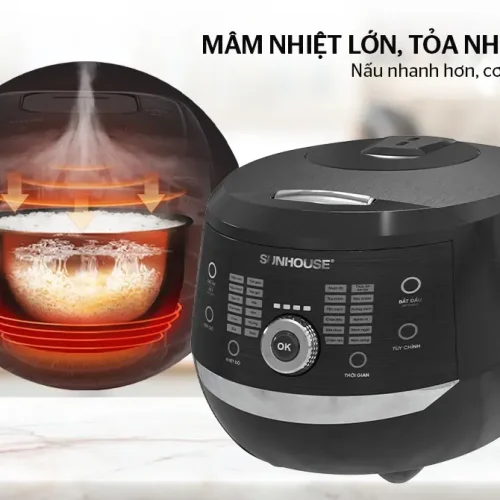 Mâm nhiệt lớn tỏa nhiệt đều của nồi cơm điện SUNHOUSE SHD8911 1.8 lít