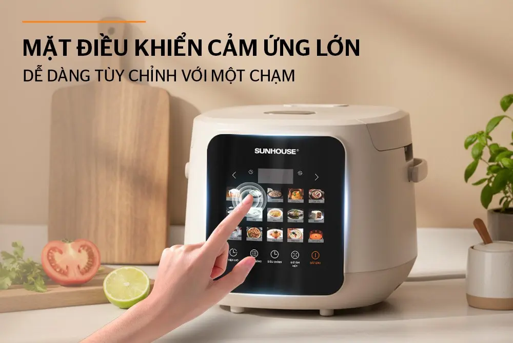 Nồi cơm điện cảm ứng SUNHOUSE SHD8925 1.8 lít với bảng điều khiển cảm ứng