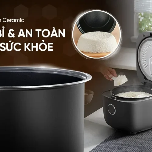 Lòng nồi chống dính Ceramic của nồi cơm điện tử SUNHOUSE SHD8923