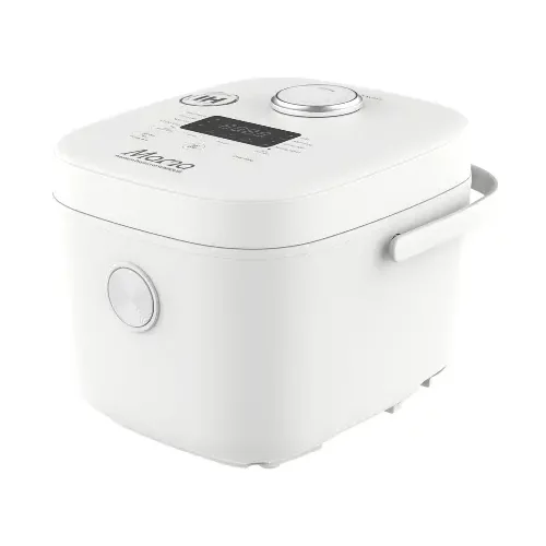Nồi cơm điện tử SUNHOUSE SHD8957 màu trắng, góc chéo phía trước