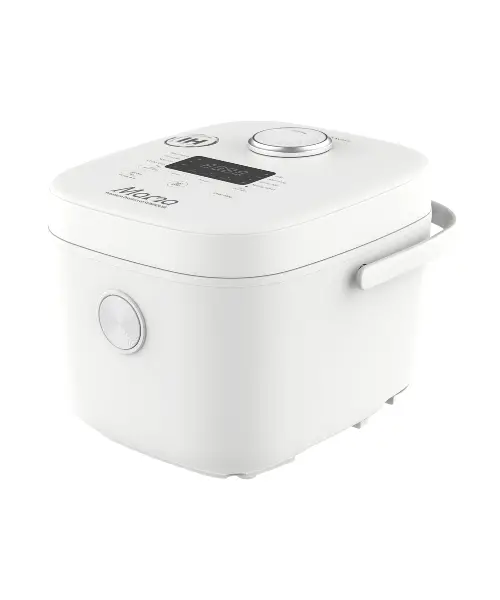 Nồi cơm điện tử SUNHOUSE SHD8957 màu trắng, góc chéo phía trước