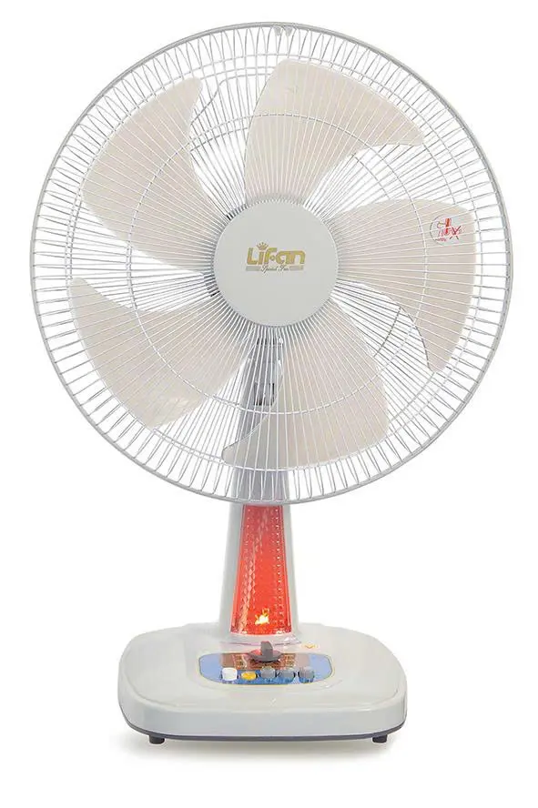 Quạt bàn Lifan B-398 màu trắng nhìn chính diện