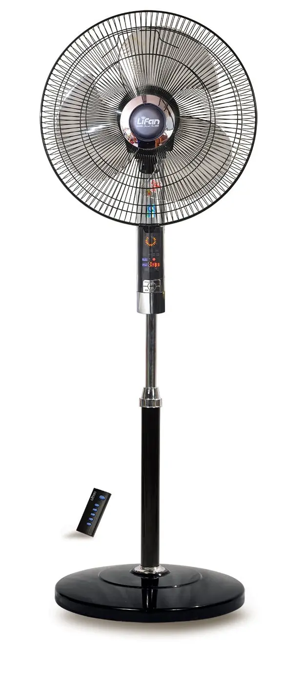Quạt đứng có remote Lifan D-16RC-8 màu đen, góc chính diện