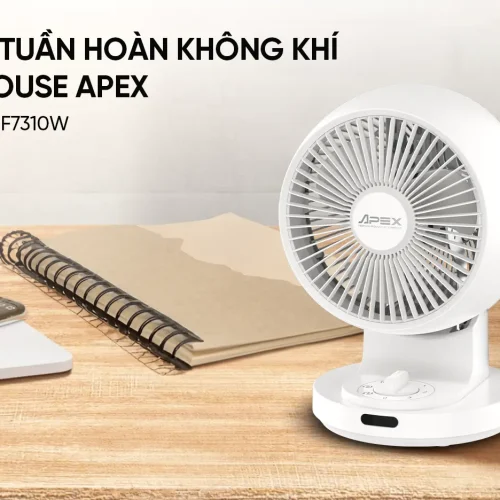 Quạt mini SUNHOUSE APF7310W 22W đặt trên bàn làm việc