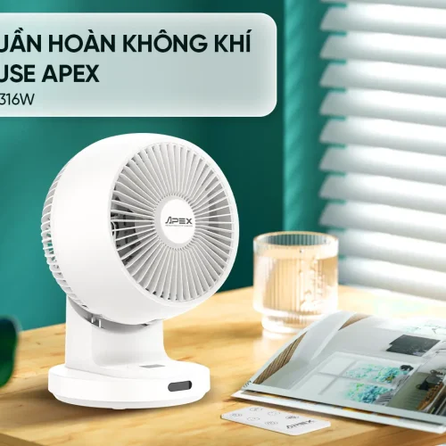 Quạt mini SUNHOUSE APF7316W đặt trên bàn