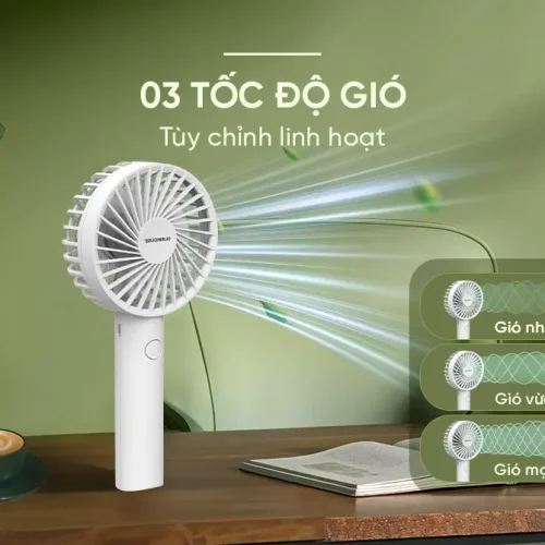 Quạt sạc SUNHOUSE SHD7109 5W mini với 3 tốc độ gió