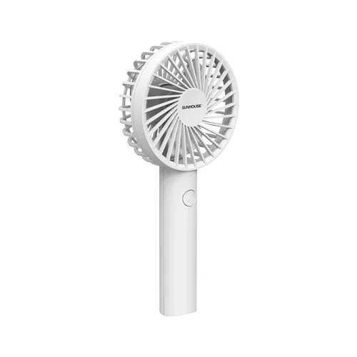 Quạt sạc SUNHOUSE SHD7109 mini cầm tay màu trắng góc trước