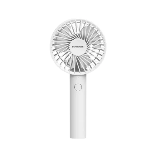 Quạt sạc SUNHOUSE SHD7109 mini 5W màu trắng nhìn chính diện