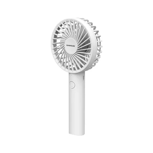 Quạt sạc SUNHOUSE SHD7109 mini 5W màu trắng góc trước nghiêng