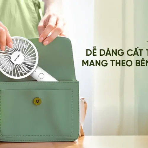 Quạt sạc SUNHOUSE SHD7109 mini 5W dễ dàng cất giữ và mang theo