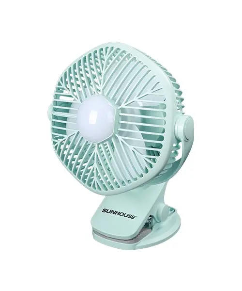 Quạt sạc mini SUNHOUSE SHD7111 10W màu xanh nhạt
