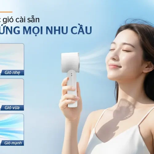 Quạt sạc SUNHOUSE SHD7113 7.4W mini với 3 mức gió cài sẵn