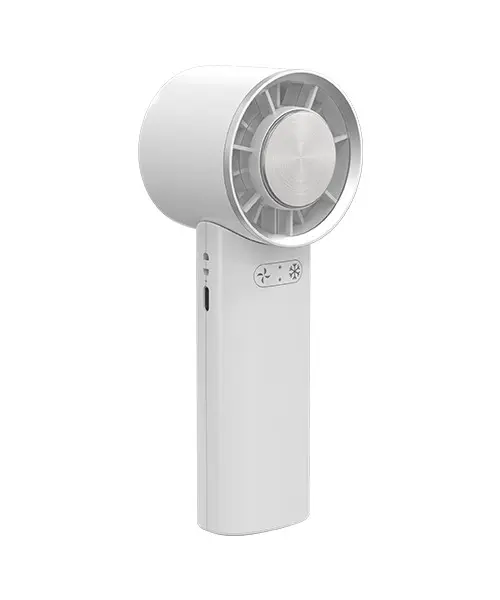 Quạt sạc cầm tay SUNHOUSE SHD7113 7.4W màu trắng góc sau lệch trái