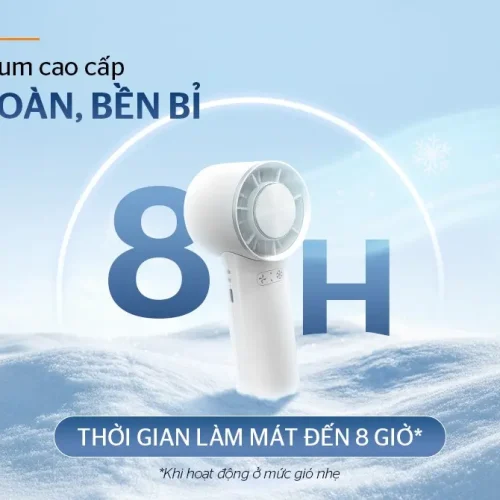 Quạt sạc SUNHOUSE SHD7113 mini 7.4W pin lithium dùng đến 8 giờ