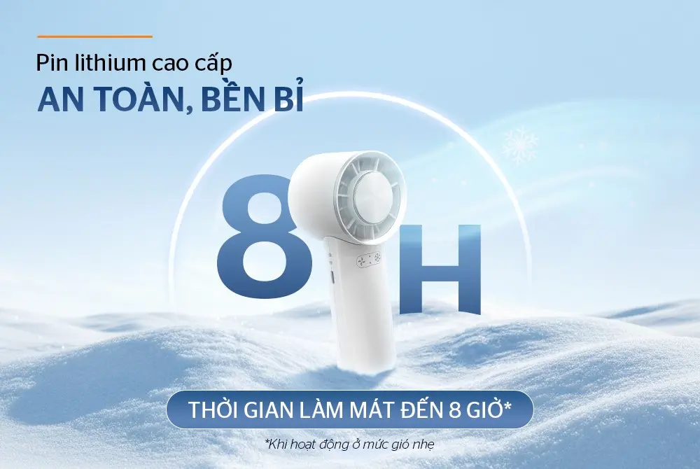 Quạt sạc SUNHOUSE SHD7113 mini 7.4W pin lithium dùng đến 8 giờ