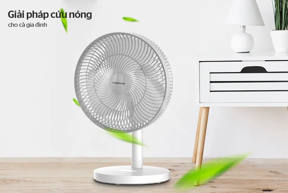 Quạt sạc SUNHOUSE SHD7115 15W giải pháp làm mát cho gia đình