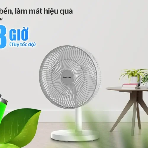 Quạt sạc SUNHOUSE SHD7115 15W làm mát từ 2 đến 8 giờ