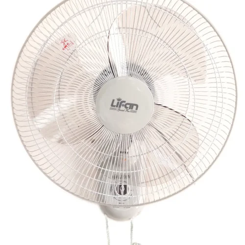 Quạt treo tường Lifan T-162H chính diện với lồng bảo vệ màu trắng