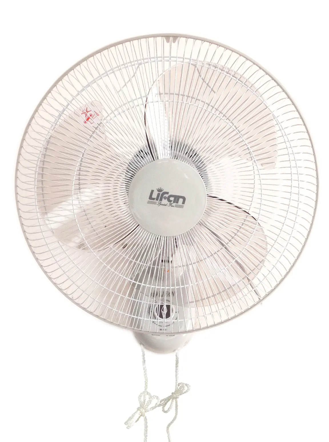 Quạt treo tường Lifan T-162H chính diện với lồng bảo vệ màu trắng