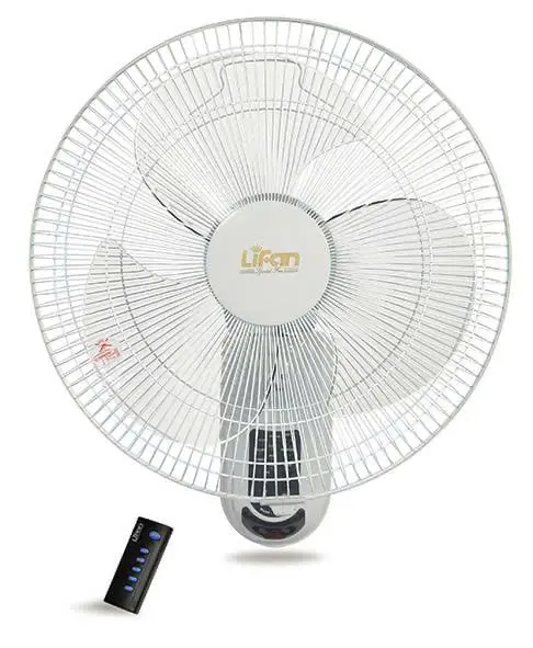 Quạt treo tường Lifan TE-1688 màu trắng kèm điều khiển từ xa nhìn chính diện