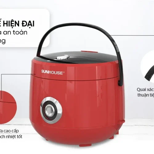 Thiết kế thân nồi và quai xách của nồi cơm điện SUNHOUSE SHD8608