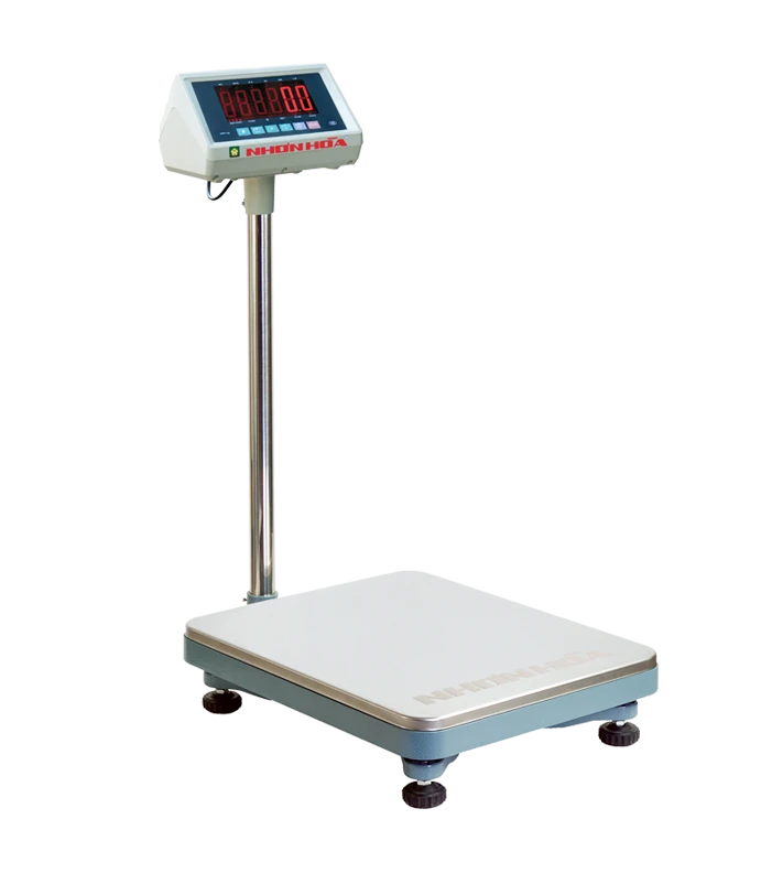 Cân bàn điện tử 300Kg Nhơn Hòa góc chính diện chéo