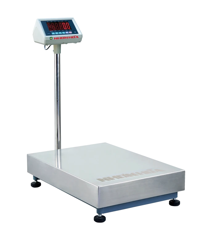 Cân bàn điện tử 600Kg Nhơn Hòa góc chính diện chéo