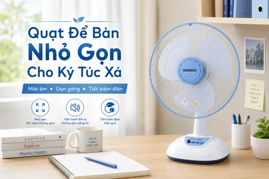 Quạt để bàn nhỏ gọn cho ký túc xá