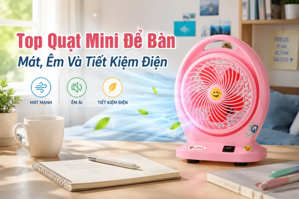 Quạt mini để bàn: Cách chọn mát, êm và tiết kiệm điện