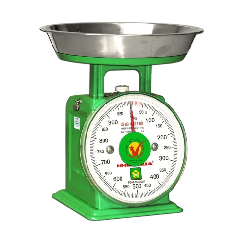 Cân Nhơn Hòa 1kg mặt số đồng hồ màu xanh