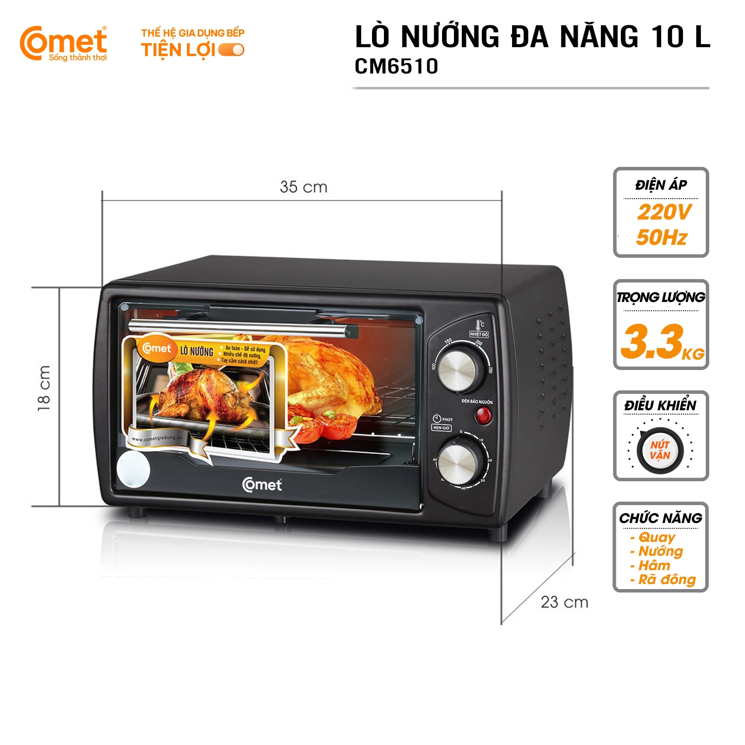 Lò nướng vuông Comet CM6510