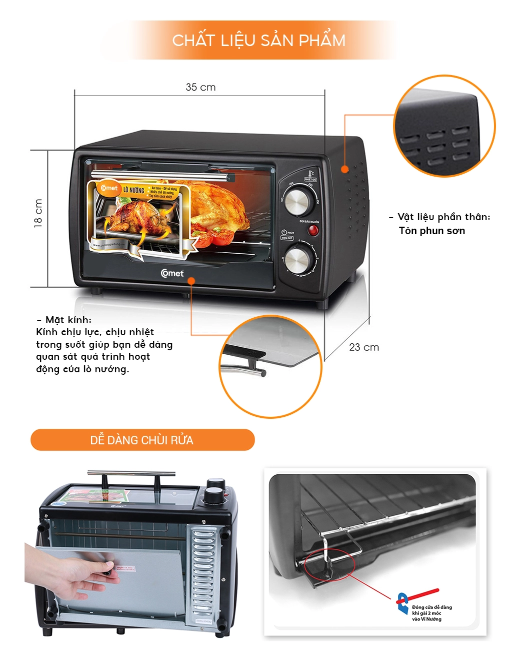 Lò nướng vuông Comet CM6510