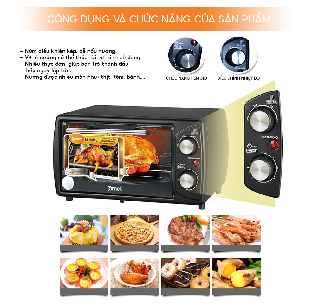 Lò nướng vuông Comet CM6510
