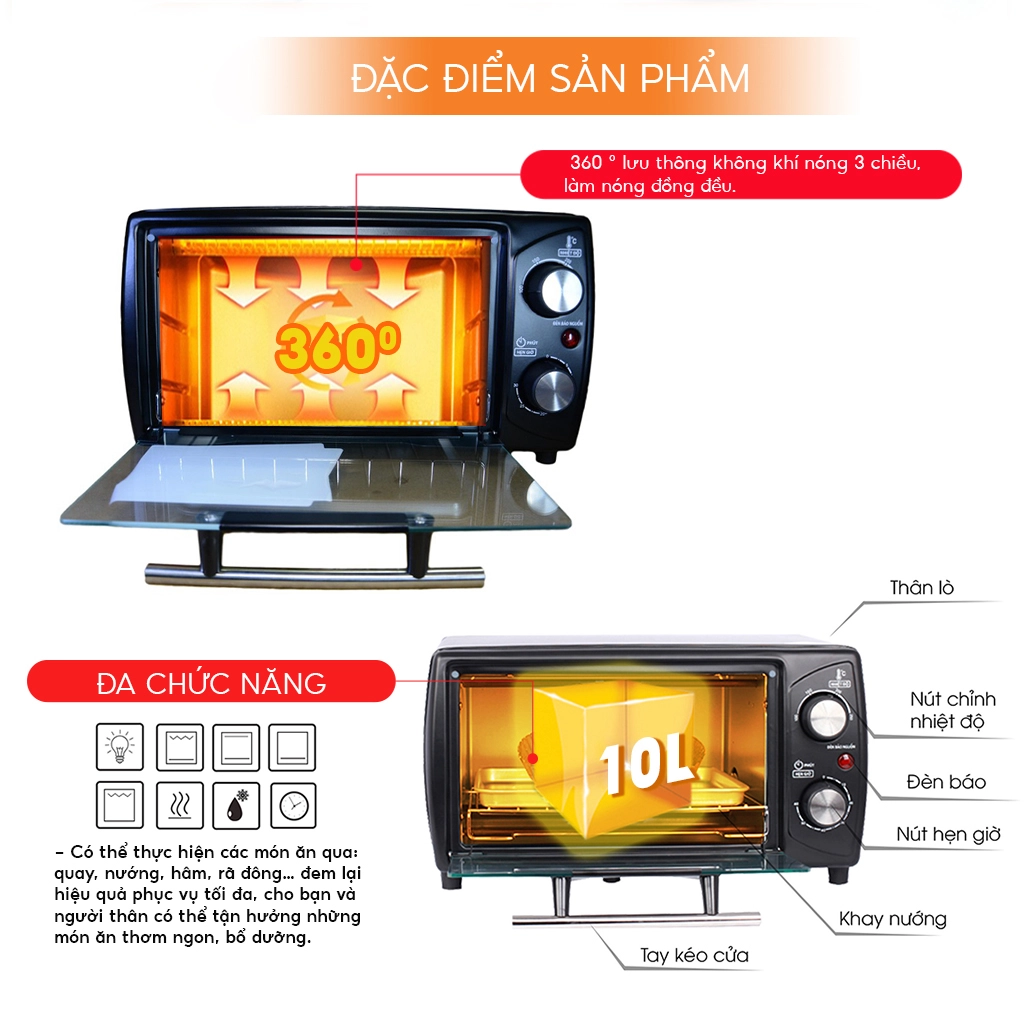 Lò nướng vuông Comet CM6510