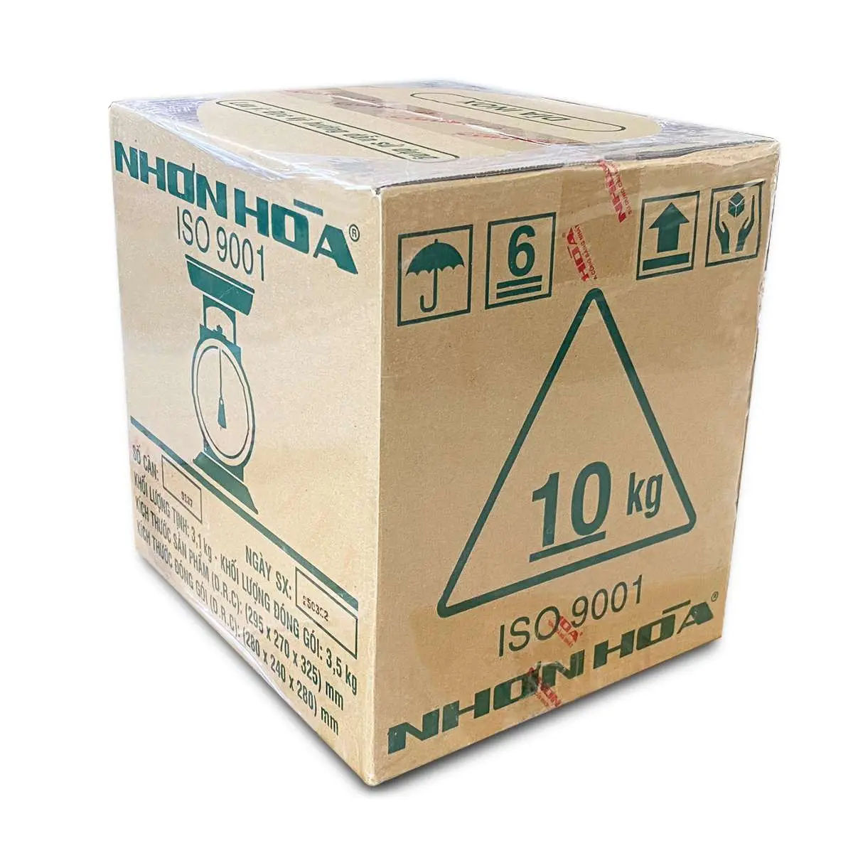 Mặt sau thùng cân Nhơn Hòa 10Kg